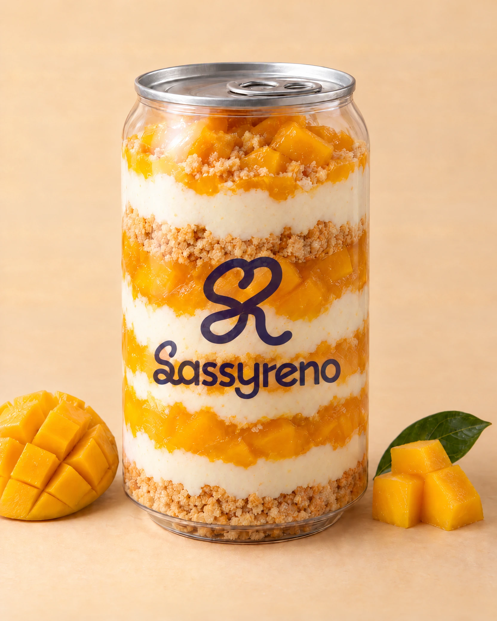 The Sassy Can — Mango Glow — illustrative dessert concept